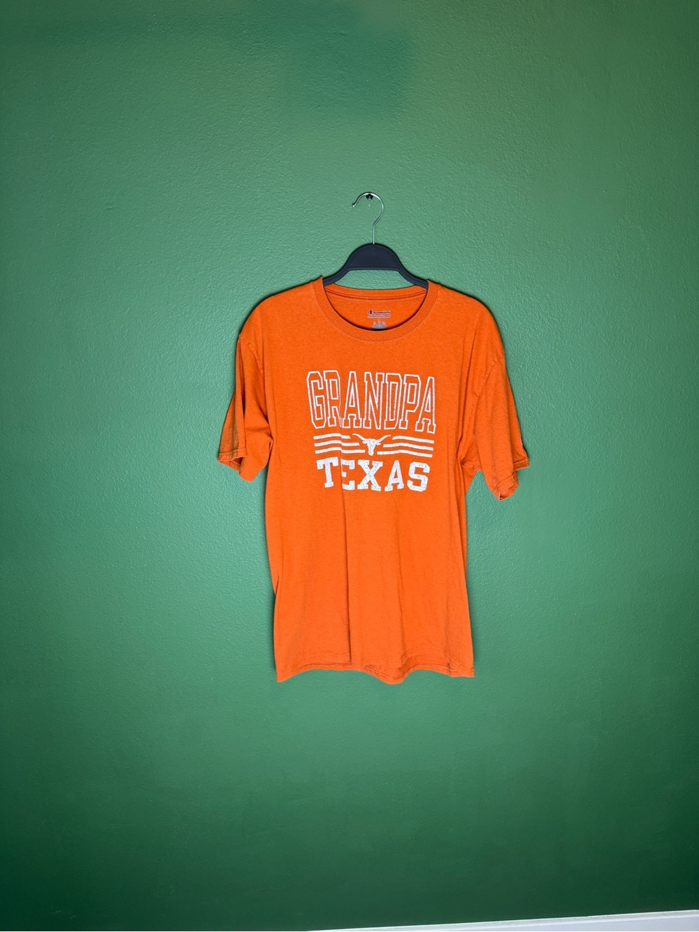 Champion Texas Longhorns "Grandpa" Tshirt Orange Large